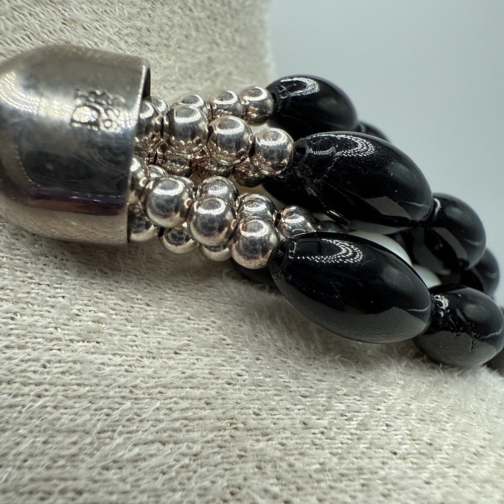 JAY KING DTR Sterling Silver Black Onyx White Coral Beaded Torsade Necklace - Picture 6 of 9